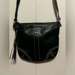 Vintage Coach Soho Style Crossbody Soft Leather Black Bag EUC